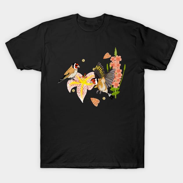 Goldfinch romance T-Shirt by Naty Design Prague